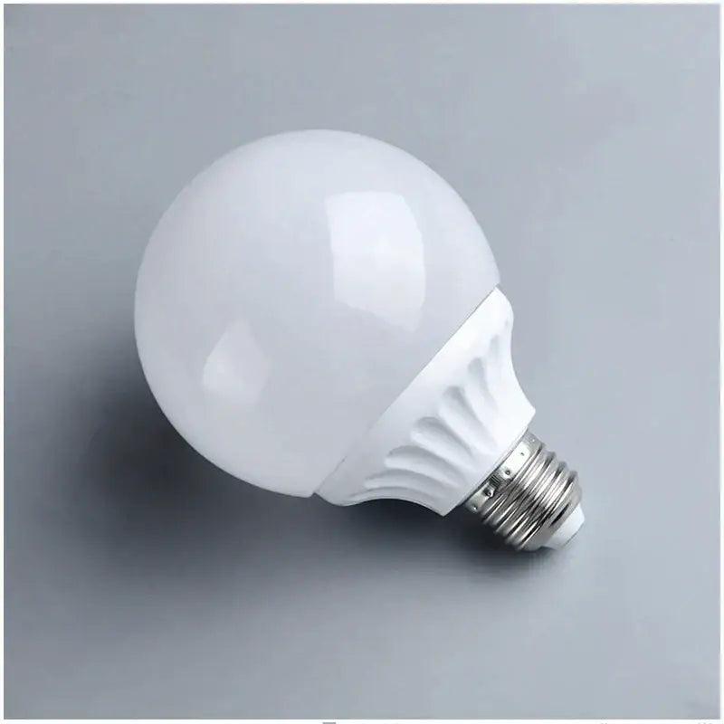 White frosted glass globe led bulb with metallic e27 9w base high brightness round lamp for bedroom use