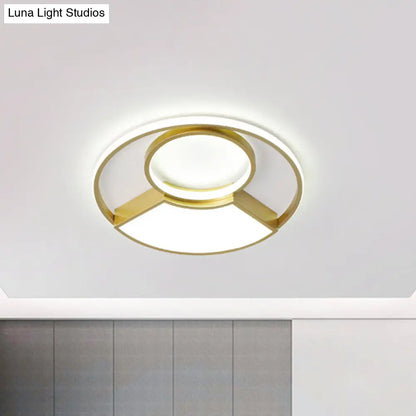 DecorBites™ DecorBites™ Modern Geometric Acrylic Flush Mount LED Ceiling Light, Gold Finish in Warm/White Light, 18"/22" Width