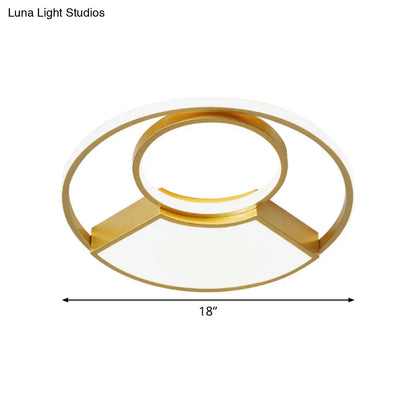 DecorBites™ DecorBites™ Modern Geometric Acrylic Flush Mount LED Ceiling Light, Gold Finish in Warm/White Light, 18"/22" Width