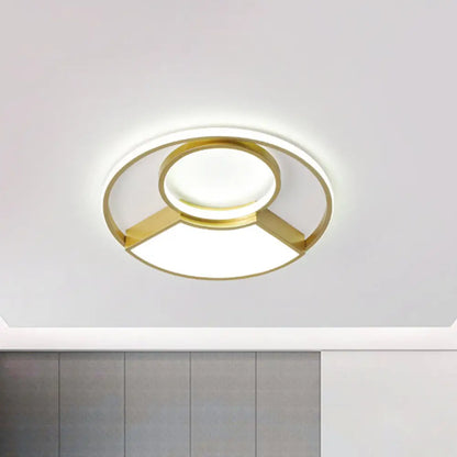 DecorBites™ DecorBites™ Modern Geometric Acrylic Flush Mount LED Ceiling Light, Gold Finish in Warm/White Light, 18"/22" Width