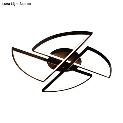 DecorBites™ DecorBites™ Modern Geometric Acrylic LED Flush Mount Ceiling Light in Black - Warm/White Light, Wide Sizes