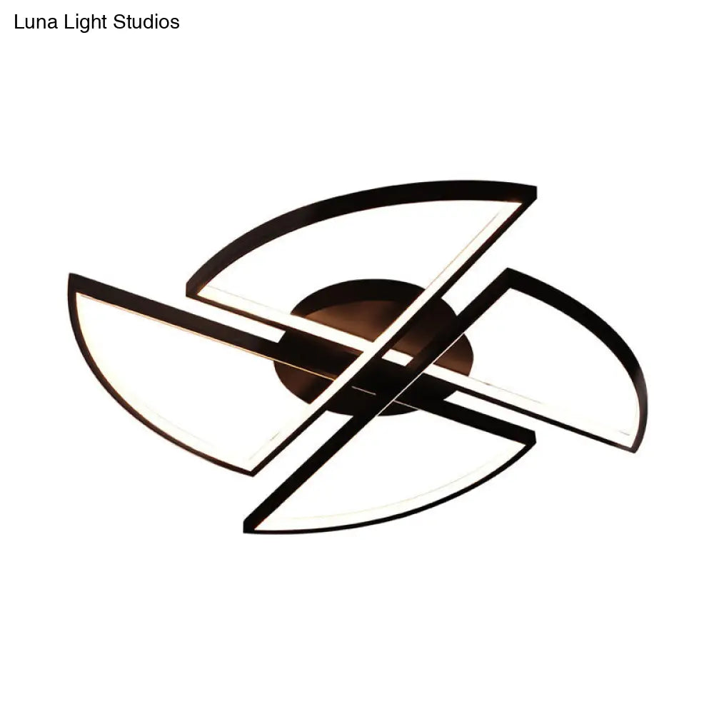 DecorBites™ DecorBites™ Modern Geometric Acrylic LED Flush Mount Ceiling Light in Black - Warm/White Light, Wide Sizes