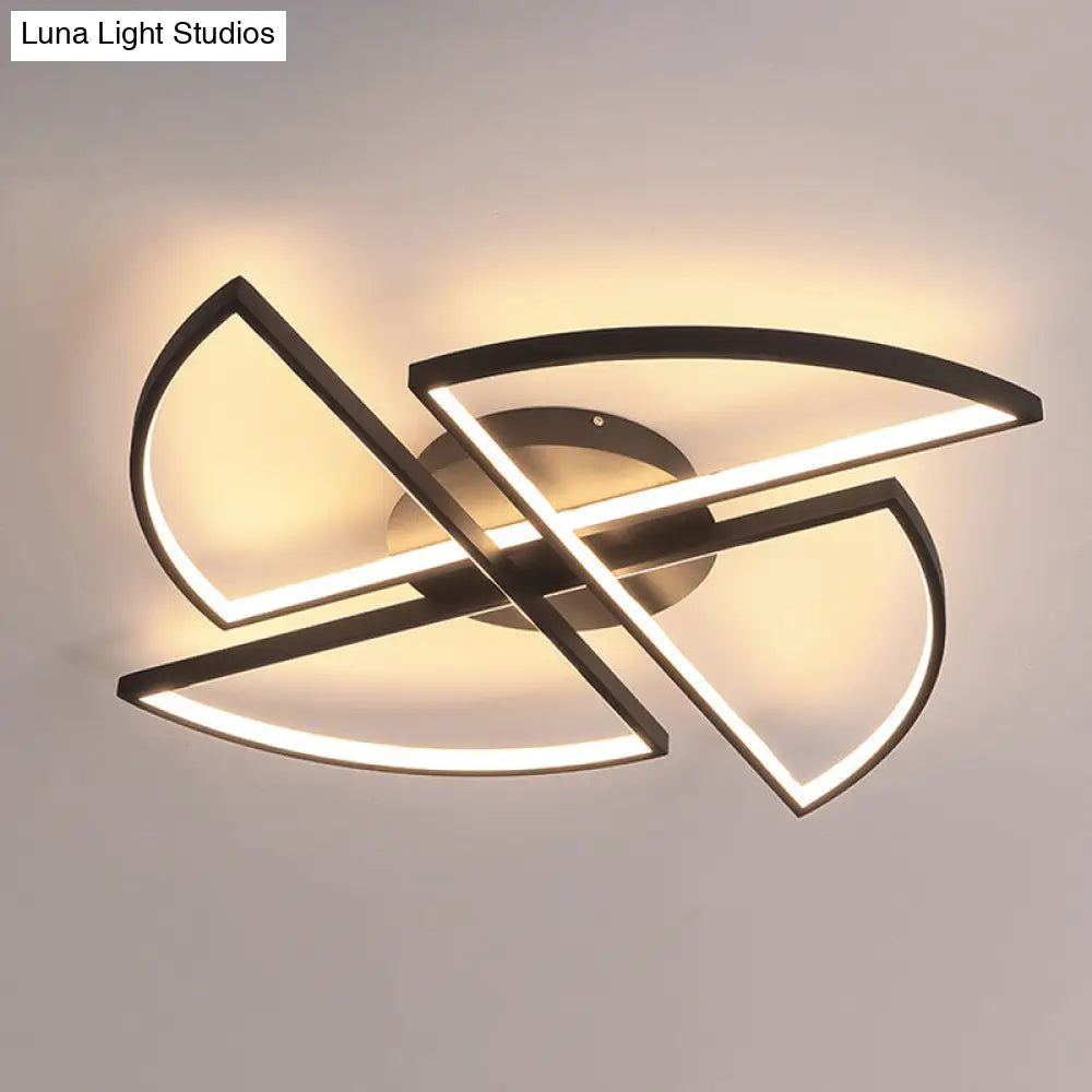 DecorBites™ DecorBites™ Modern Geometric Acrylic LED Flush Mount Ceiling Light in Black - Warm/White Light, Wide Sizes