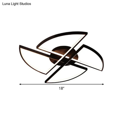 DecorBites™ DecorBites™ Modern Geometric Acrylic LED Flush Mount Ceiling Light in Black - Warm/White Light, Wide Sizes