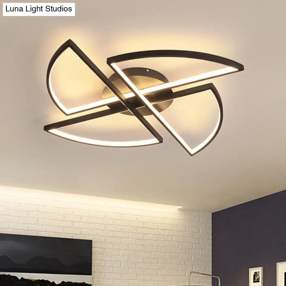 DecorBites™ DecorBites™ Modern Geometric Acrylic LED Flush Mount Ceiling Light in Black - Warm/White Light, Wide Sizes