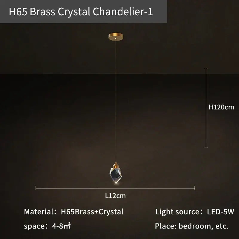 Modern geometric black and gold decorbites crystal diamond chandelier with polished brass h65 crystal pendant stairwell light