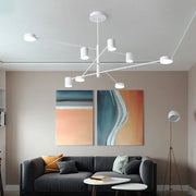 Modern geometric black gold white led chandelier with multiple cylindrical lights for living room decorbites black gold