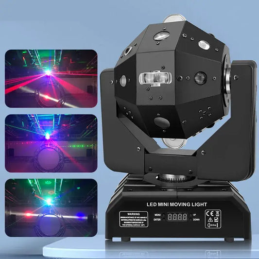 Modern geometric black led mini light bar strobe with multifaceted design silver accents for ktv lighting effects