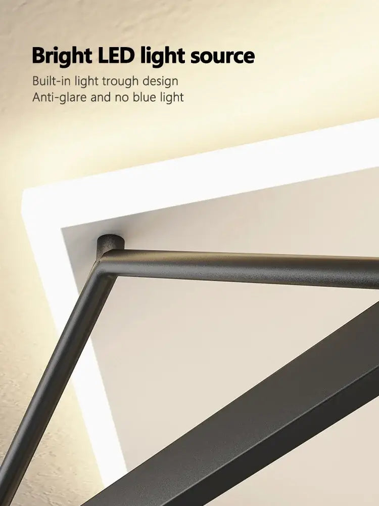 Black metal triangular ceiling lamp with built-in LED light source for modern geometric led ceiling decorbites geometric led