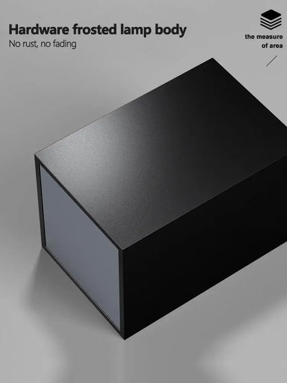 Modern geometric black and white cube bedroom ceiling lamp with black hardware frosted rectangular body and no rust or fading