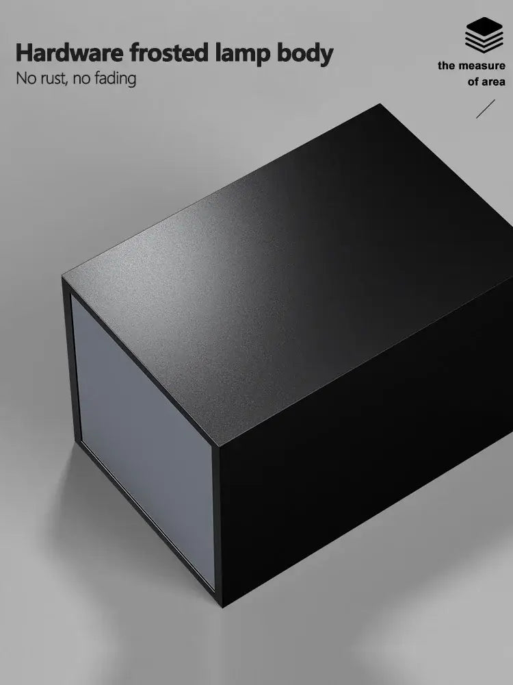 Modern geometric black and white cube bedroom ceiling lamp with black hardware frosted rectangular body and no rust or fading