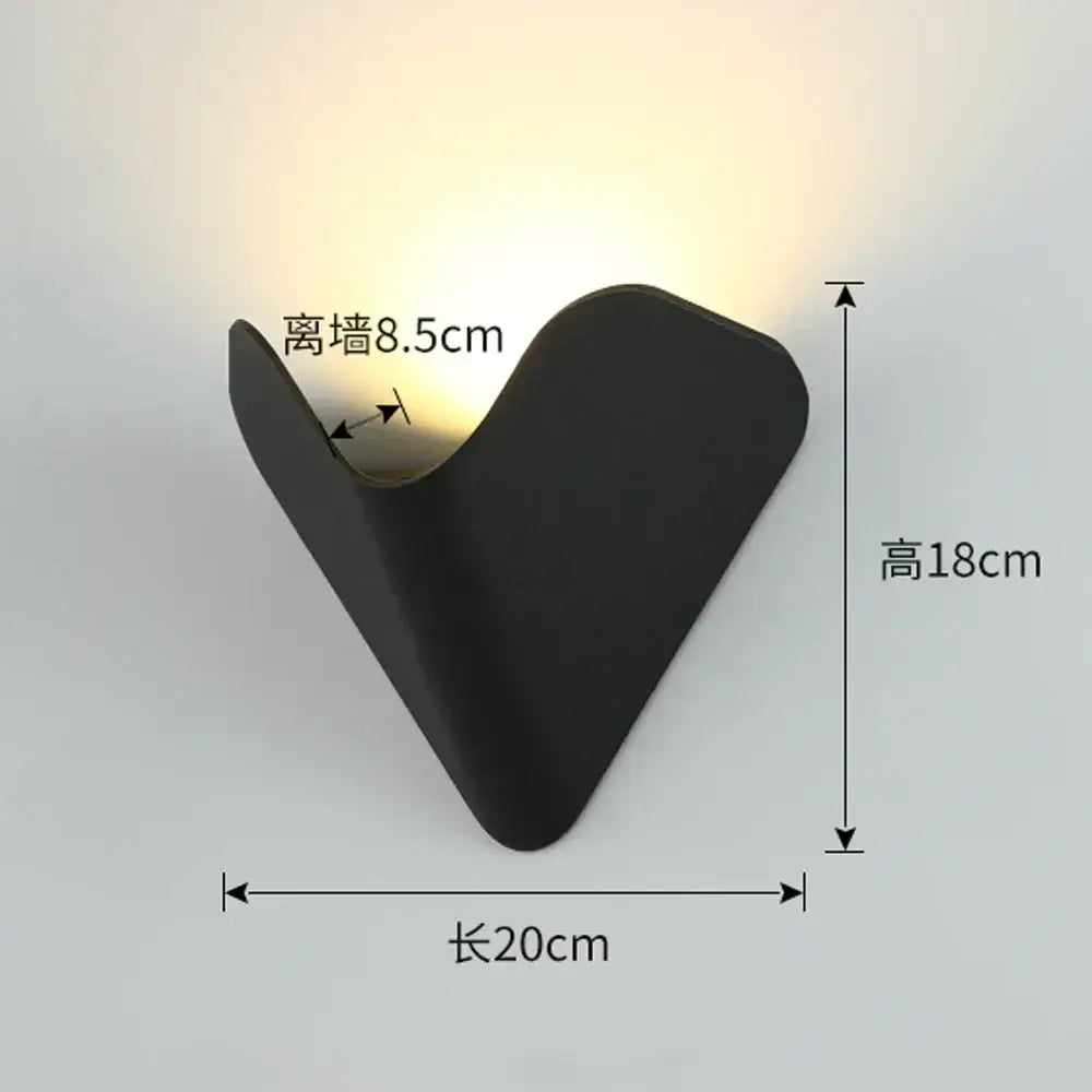 Modern geometric black matte v-shaped led wall light fixture ideal for living room decorbites led wall sconce