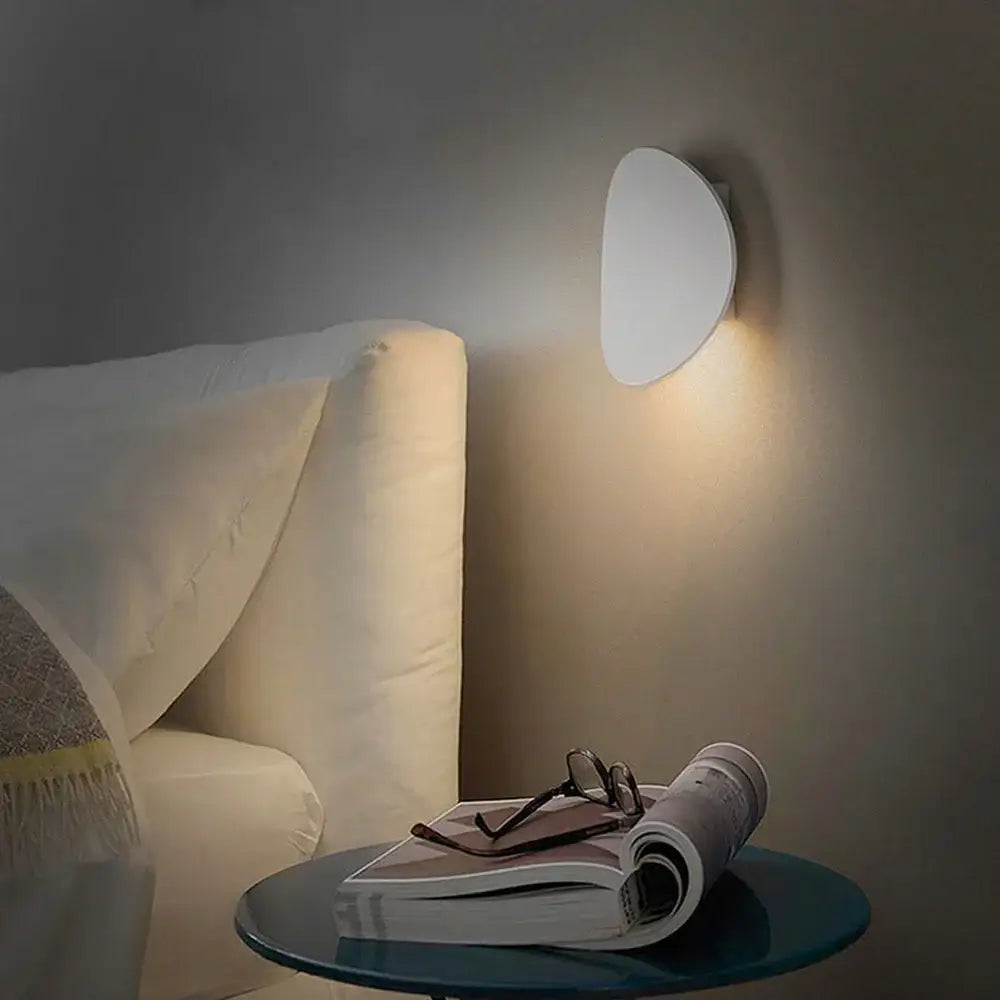 Modern white semi-circular led wall sconce with smooth minimalist design for living room decorbites led wall light