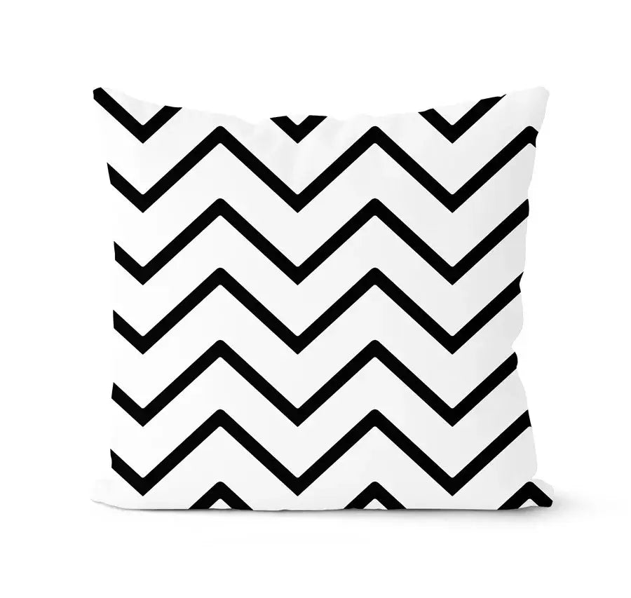 White throw pillow with bold black chevron pattern from decorbites geometric black and white pillowcase set for living room decor