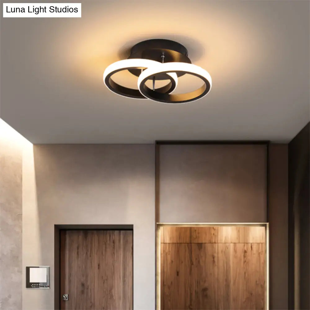 DecorBites™ DecorBites™ Modern Geometric Ceiling Light: Aluminum LED Semi Flush Mount for Corridor