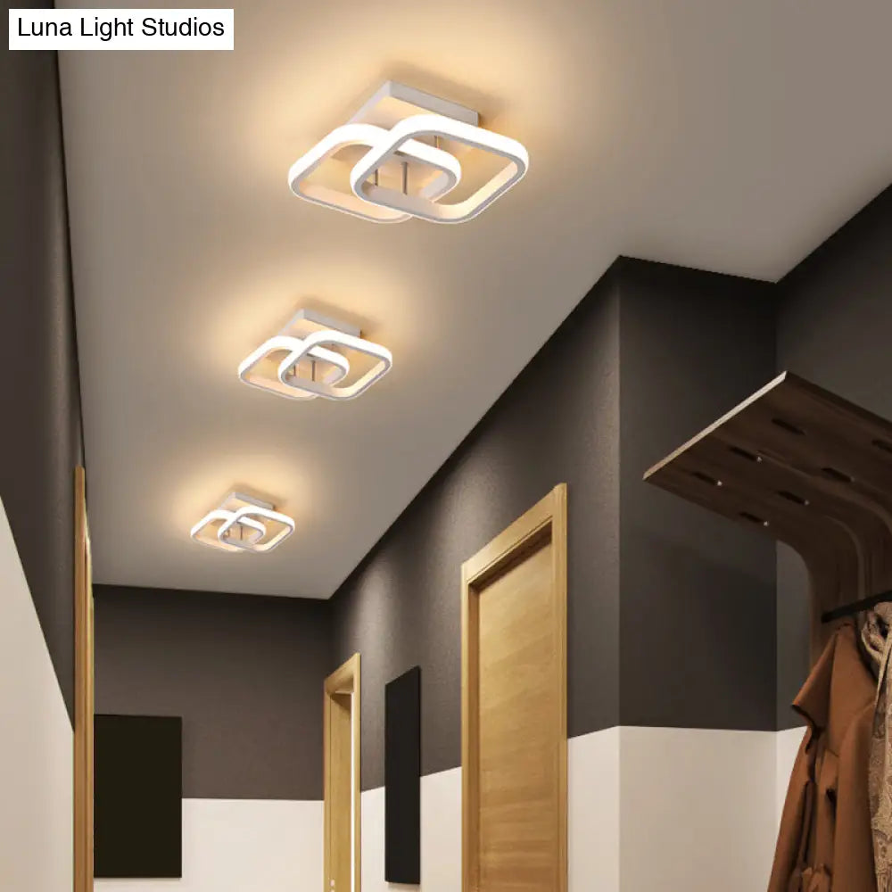 DecorBites™ DecorBites™ Modern Geometric Ceiling Light: Aluminum LED Semi Flush Mount for Corridor