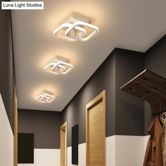 DecorBites™ DecorBites™ Modern Geometric Ceiling Light: Aluminum LED Semi Flush Mount for Corridor