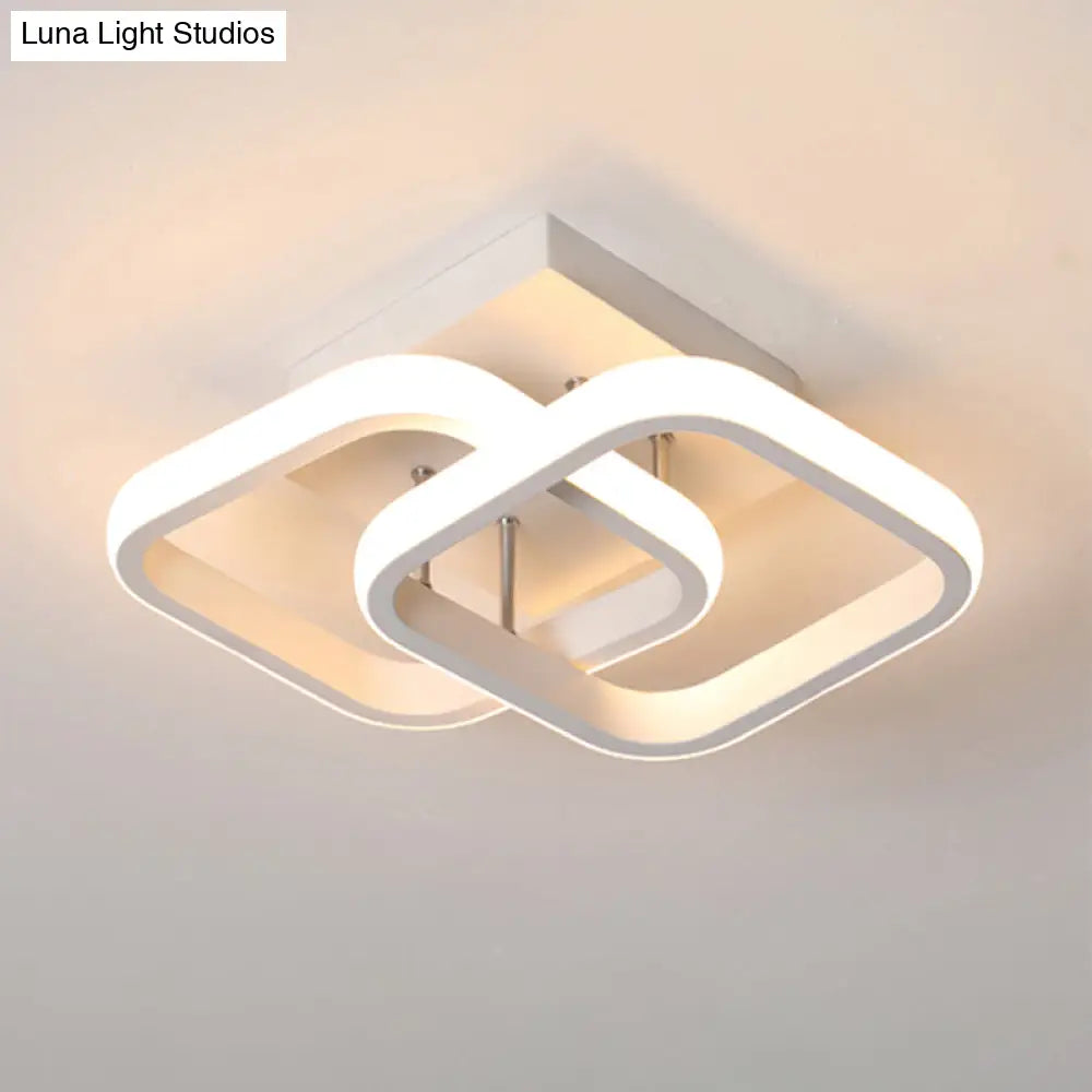 DecorBites™ DecorBites™ Modern Geometric Ceiling Light: Aluminum LED Semi Flush Mount for Corridor
