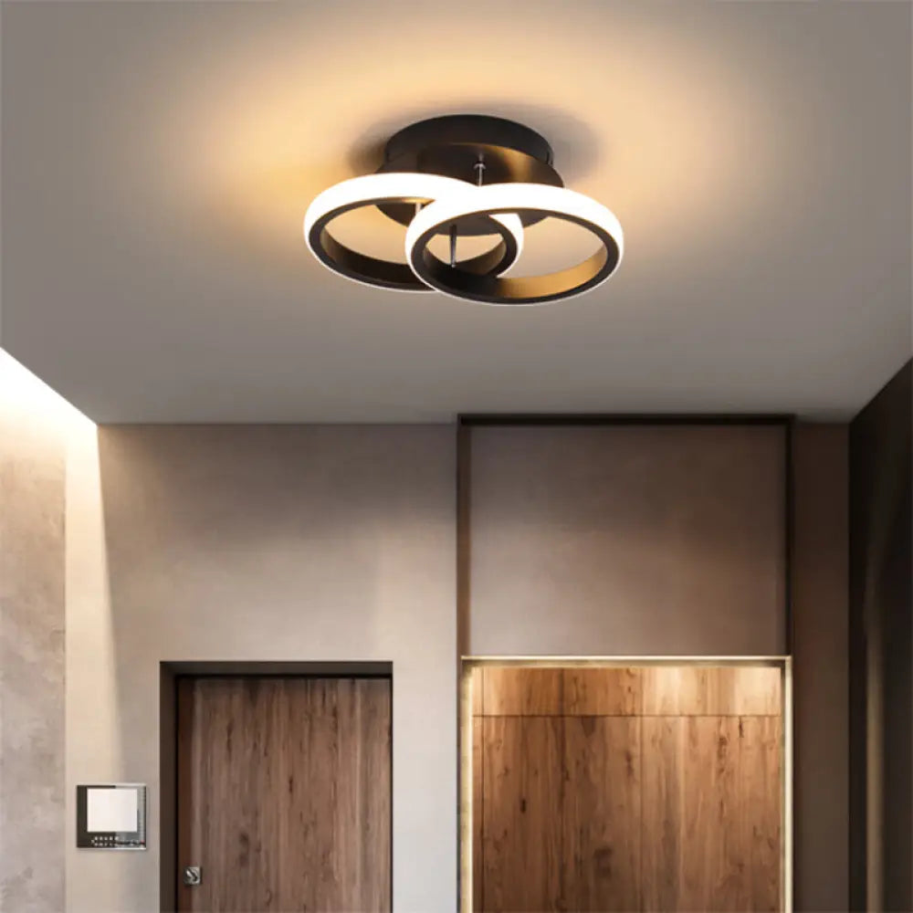 DecorBites™ DecorBites™ Modern Geometric Ceiling Light: Aluminum LED Semi Flush Mount for Corridor