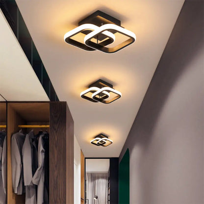 DecorBites™ DecorBites™ Modern Geometric Ceiling Light: Aluminum LED Semi Flush Mount for Corridor