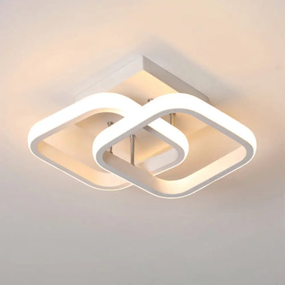 DecorBites™ DecorBites™ Modern Geometric Ceiling Light: Aluminum LED Semi Flush Mount for Corridor