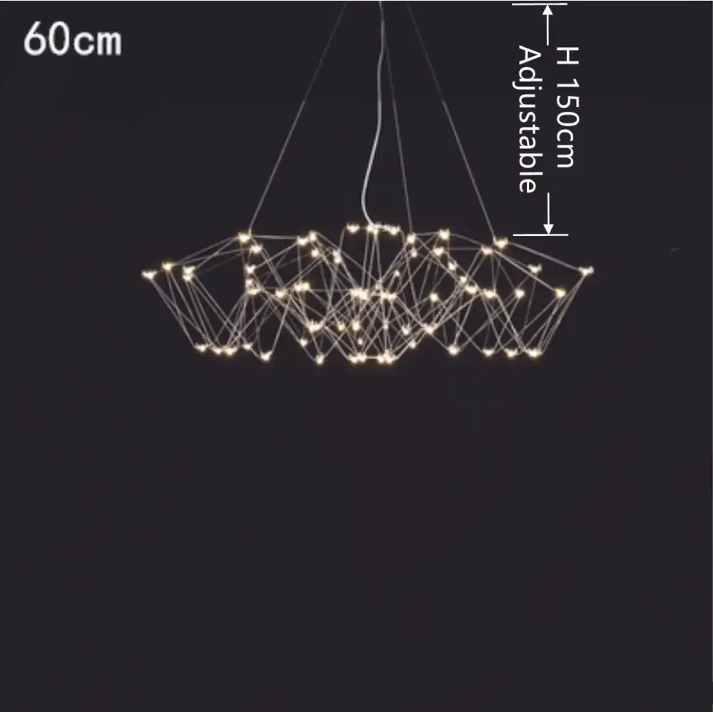 Modern geometric cube light pendant lamp with thin metallic wires and warm white led lights for dining room decorbites cube light