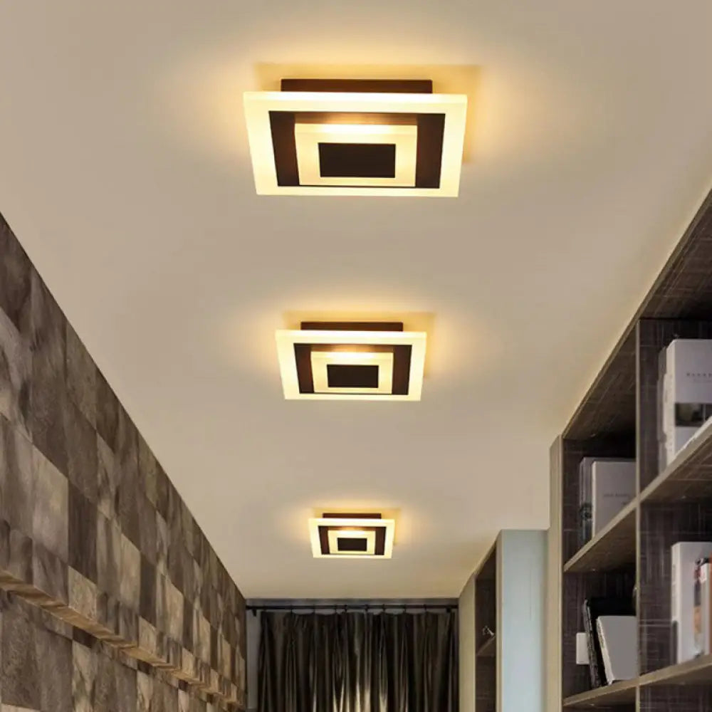 DecorBites™ DecorBites™ Modern Geometric Flush Mount LED Ceiling Light - Acrylic Corridor Fixture