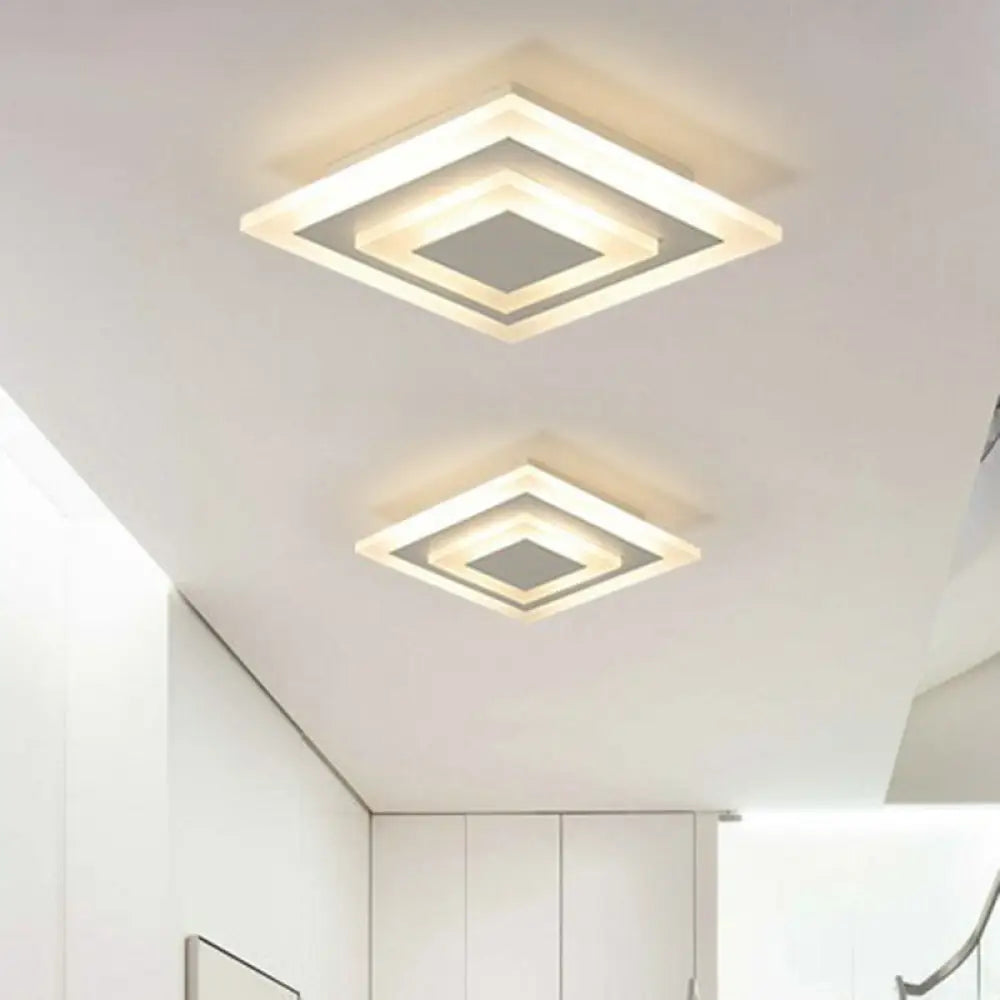 DecorBites™ DecorBites™ Modern Geometric Flush Mount LED Ceiling Light - Acrylic Corridor Fixture
