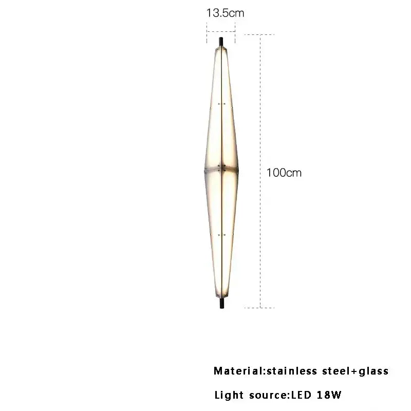 Modern geometric glass cone chandelier pendant lamp with translucent glass body and stainless steel frame 100cm tall