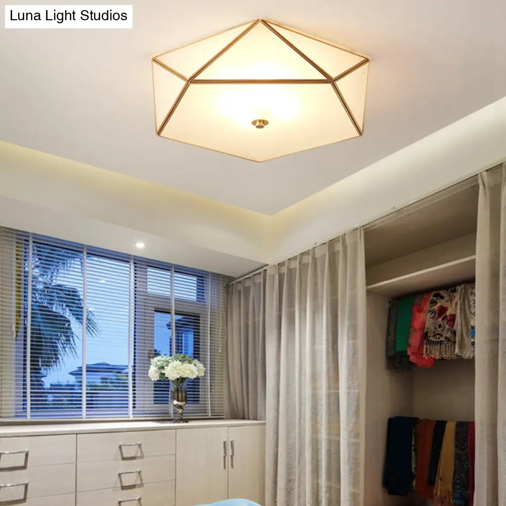 DecorBites™ DecorBites™ Modern Geometric Glass Flush Mount Chandelier - 3 Heads Ceiling Light Fixture for Living Room