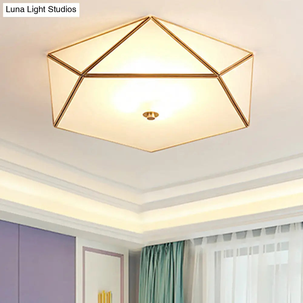 DecorBites™ DecorBites™ Modern Geometric Glass Flush Mount Chandelier - 3 Heads Ceiling Light Fixture for Living Room