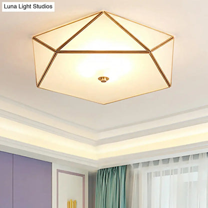 DecorBites™ DecorBites™ Modern Geometric Glass Flush Mount Chandelier - 3 Heads Ceiling Light Fixture for Living Room