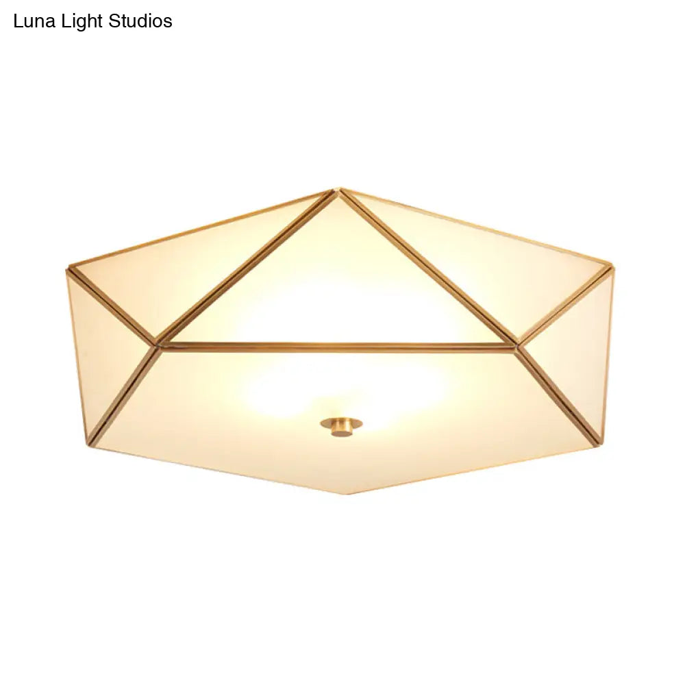 DecorBites™ DecorBites™ Modern Geometric Glass Flush Mount Chandelier - 3 Heads Ceiling Light Fixture for Living Room