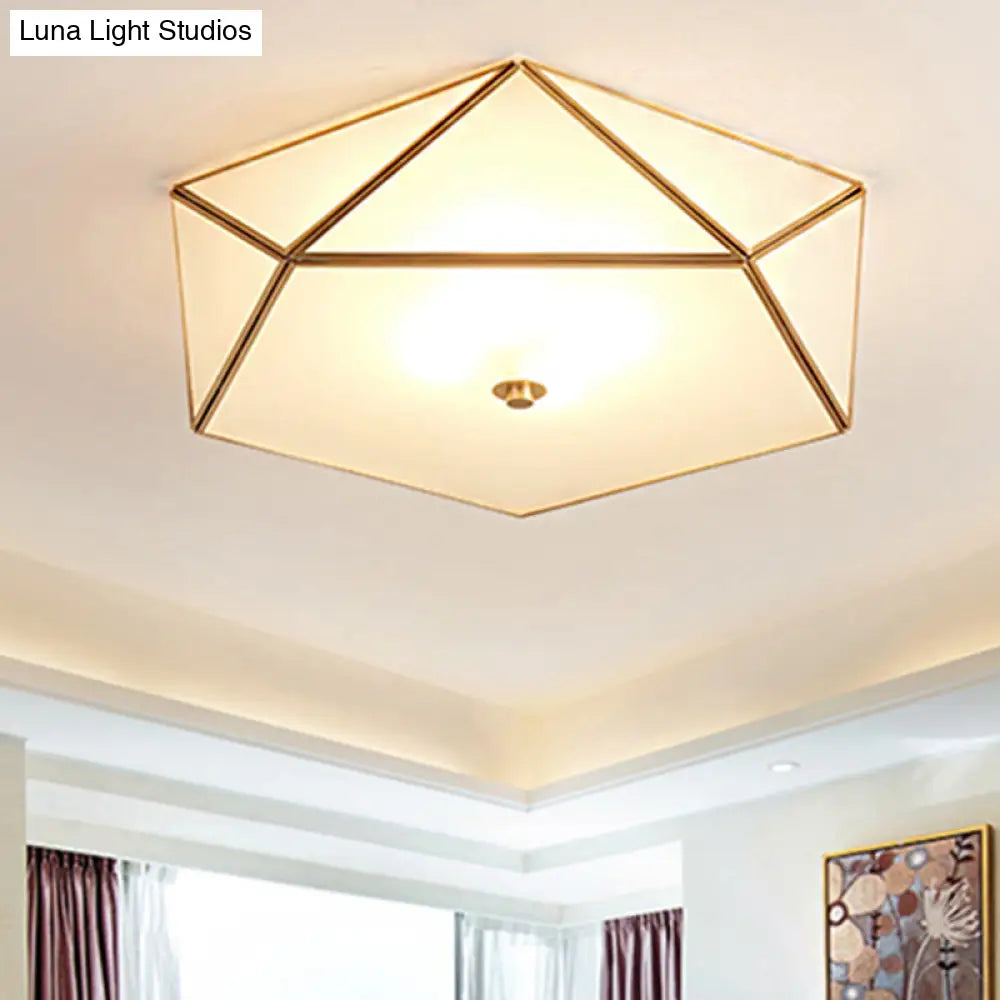 DecorBites™ DecorBites™ Modern Geometric Glass Flush Mount Chandelier - 3 Heads Ceiling Light Fixture for Living Room
