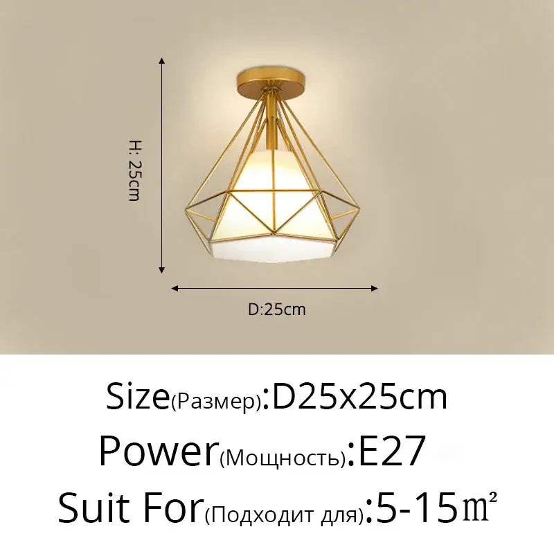 Modern geometric gold ceiling light with frosted white diffuser e27 bulb base crystal glass led chandelier decorbites crystal glass