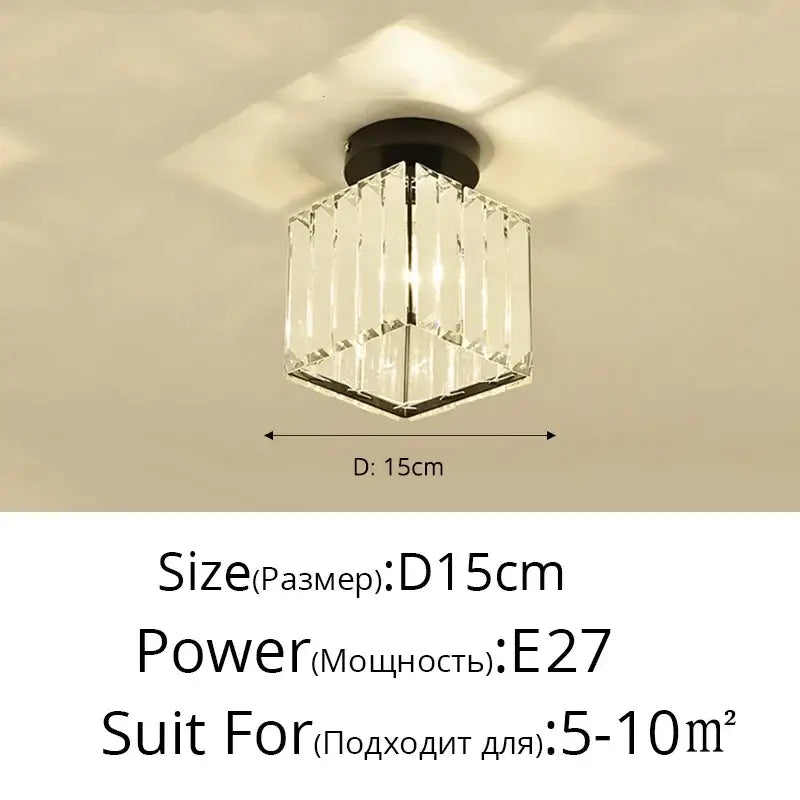 Modern geometric gold and black crystal glass led chandelier with clear crystal cube and black metal base for living room decorbites crystal glass