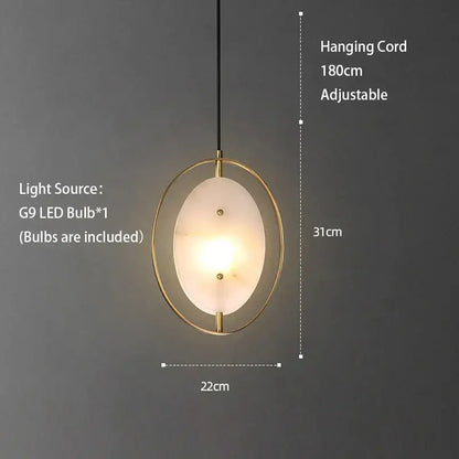 Modern oval pendant light with gold metal frame and frosted glass shade for crystal led ceiling chandelier decorbites crystal led
