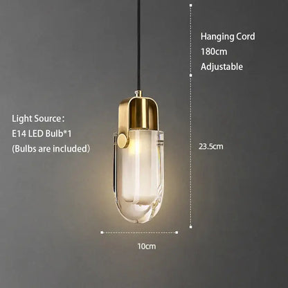 Modern geometric gold and clear crystal led ceiling chandelier with pendant light and adjustable black hanging cord decorbites crystal led