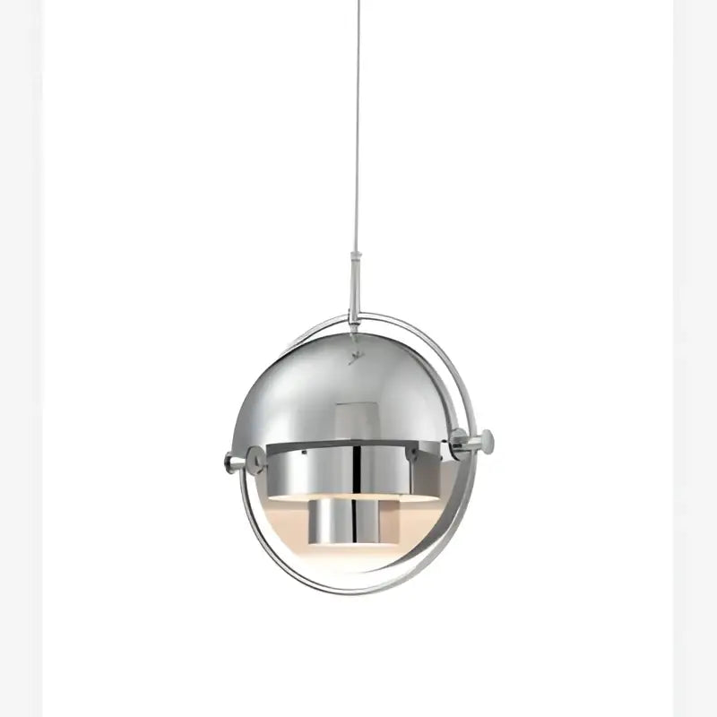 Modern geometric gold iron deformable pendant lamp with chrome-finished spherical light for living room decorbites iron deformable pendant