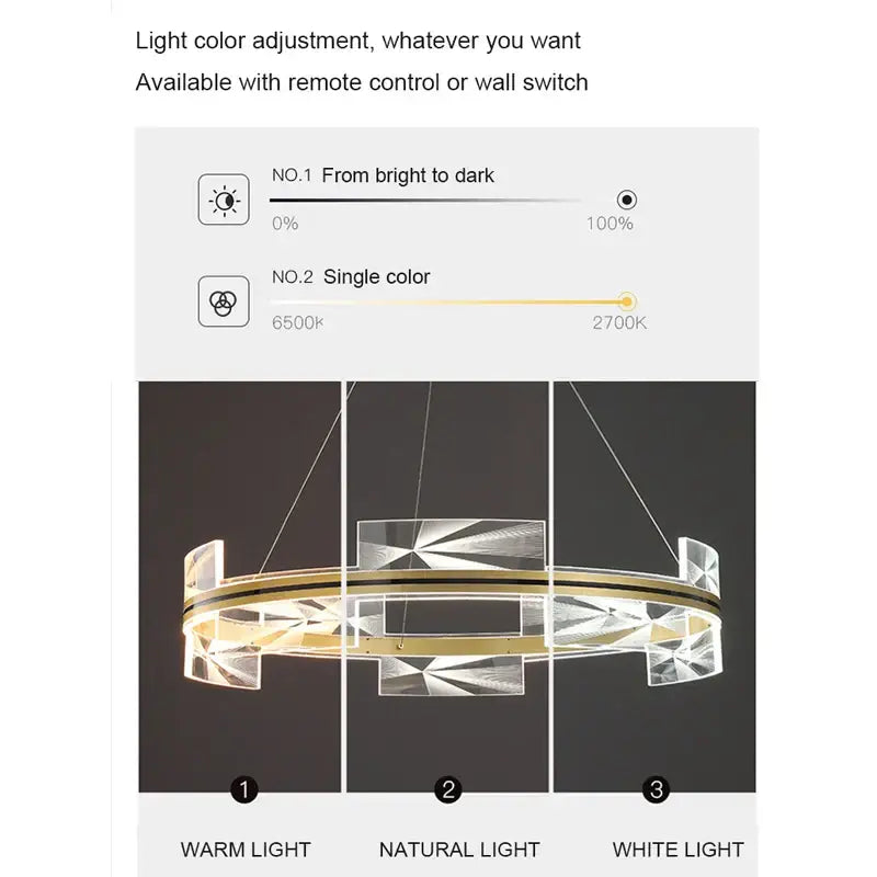Modern geometric gold led pendant lights with a gold frame and clear crystal panels for dining room decorbites gold led decor