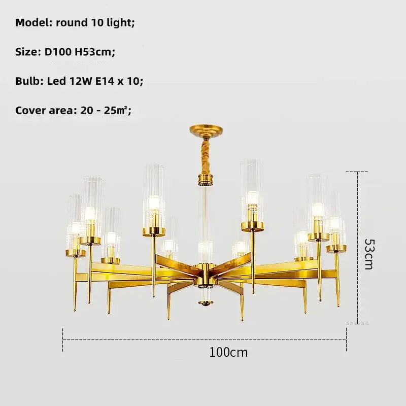 Modern geometric pendant light with gold metal glass shades and a central brass stem for dining room decorbites gold metal
