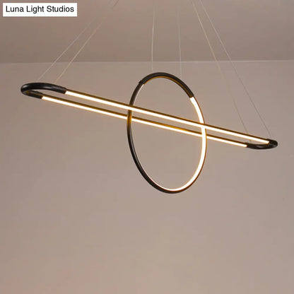 ديكوربايتس™ مصباح معلق هندسي حديث على شكل جزيرة مزود بإضاءة LED، سقف معدني لغرفة الطعام، إضاءة فنية