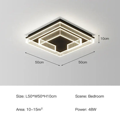 Modern geometric led black chandelier acrylic ceiling lamp with sleek illuminated bars for living room decorbites led black