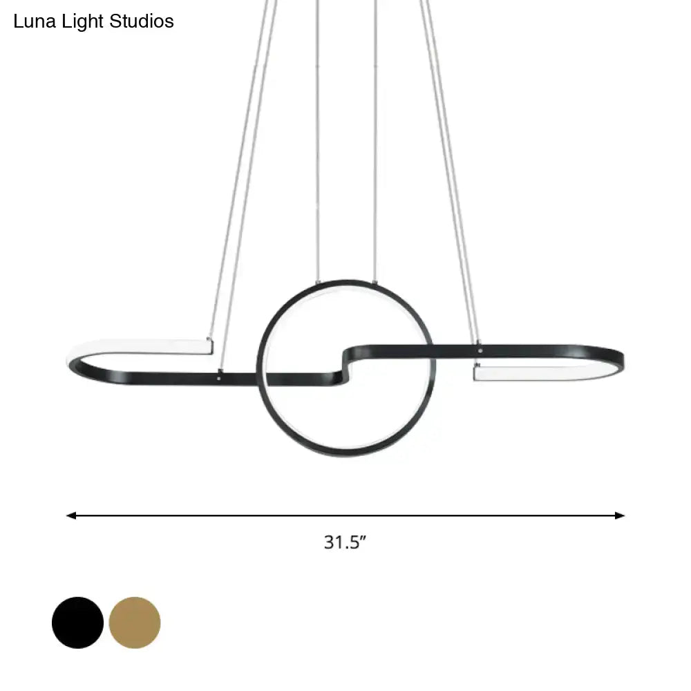 DecorBites modern geometric black gold metal pendant light with sleek design and warm white light kit for dining room