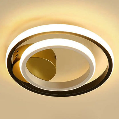 DecorBites™ DecorBites™ Modern Geometric LED Flush Ceiling Light in Black and White - Aluminum Finish