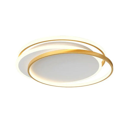 DecorBites™ DecorBites™ Modern Geometric LED Flush Mount Ceiling Light in Gold Acrylic for Bedroom