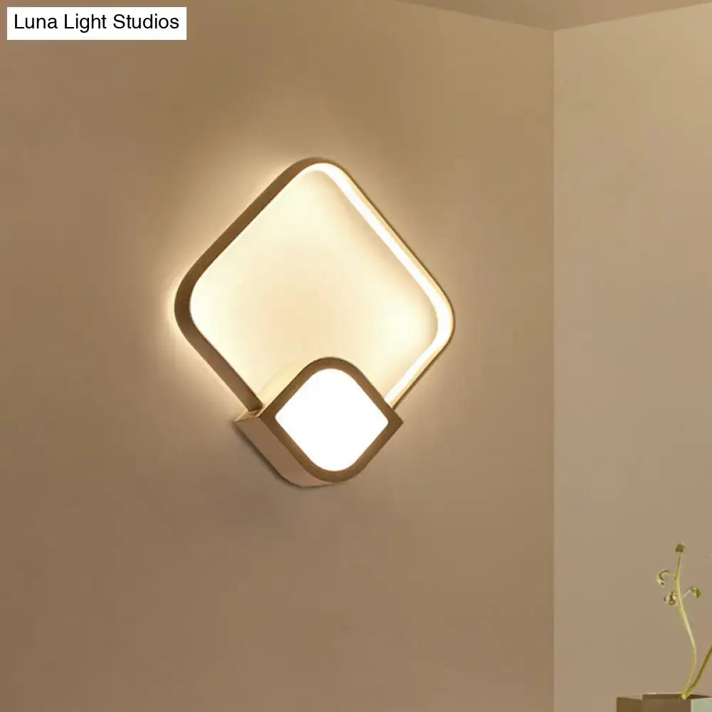 Modern geometric led white wall sconce light with warm glow and sleek metallic frame for living room 220v-240v 110v-120v