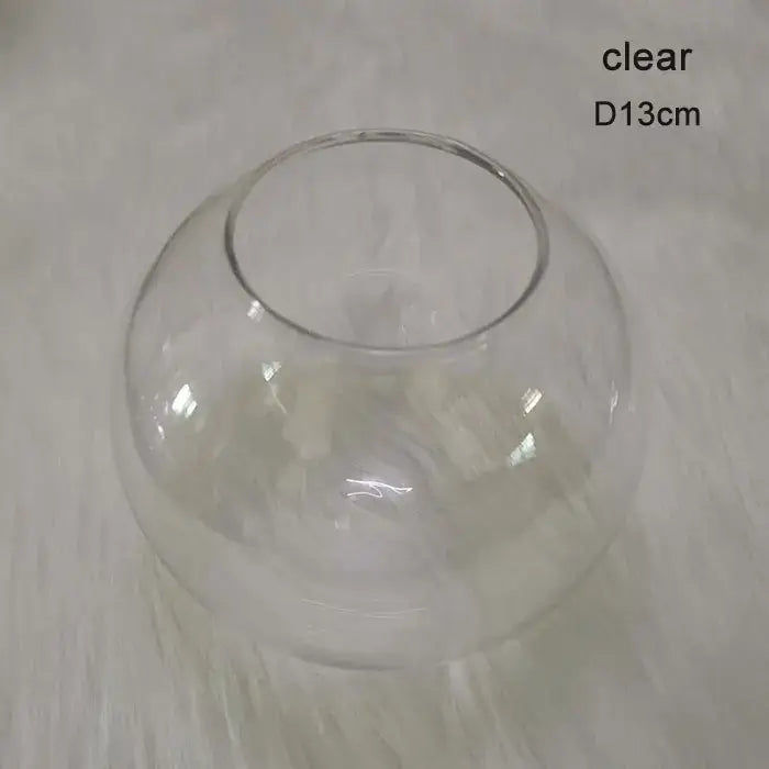 Clear glass fishbowl with smooth rounded design 13cm diameter for modern geometric magic bean lighting globe