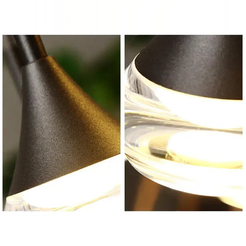 Modern black matte pendant light with clear glass shade and warm led illumination for decorbites deluxe villa chandelier
