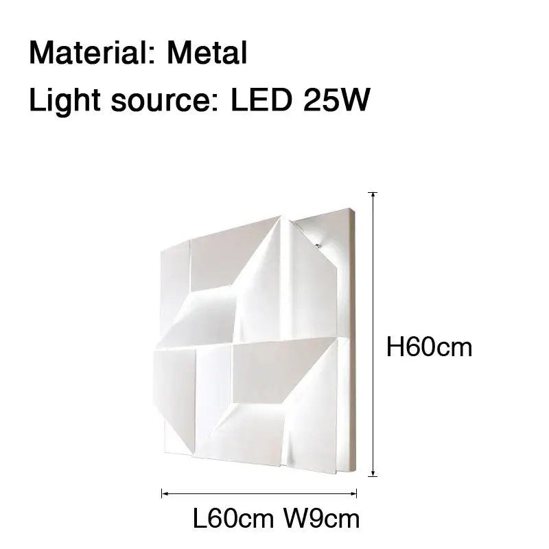 Modern geometric white grand sconce lamp with metal design and led 25w bulb for bedroom decorbites grand sconce